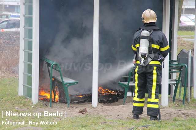 Bankje afgebrand na brandstichting Fonteinbos Zoetermeer