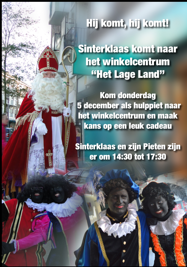 Sinterklaas brengt bezoek aan winkelcentrum Het Lage Land Rotterdam