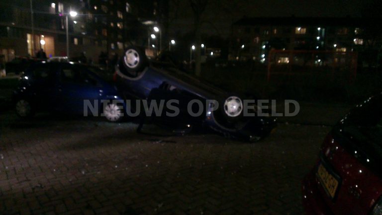 Automobilist slaat over de kop bij eenzijdig ongeval Triangelstraat Rijswijk