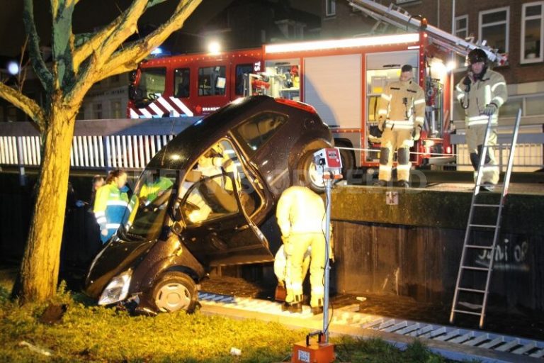 Twee gewonden nadat auto door hekwerk rijd Hoofdstraat Schiedam