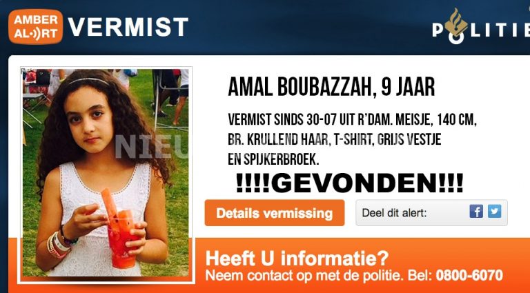 Amal Boubazzah negen jaar gevonden in de nacht van woensdag op donderdag Rotterdam Zevenkamp