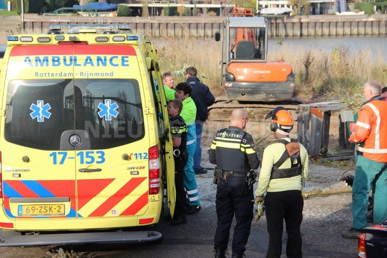 Man krijgt kettingzaag in voet tijdens werkzaamheden IJsseldijk Krimpen a/d IJssel