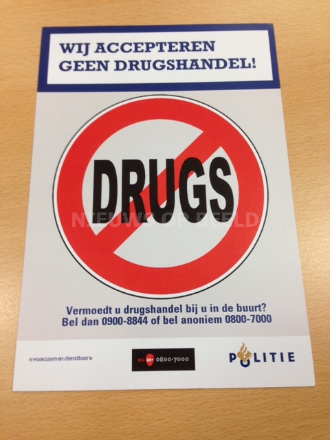 Wij accepteren geen drugshandel