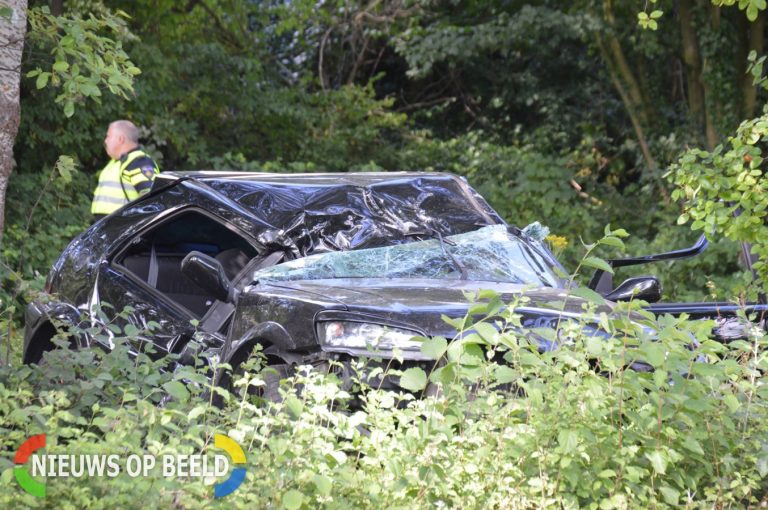 Automobilist gewond na flinke klap tegen boom Amerikaweg Zoetermeer
