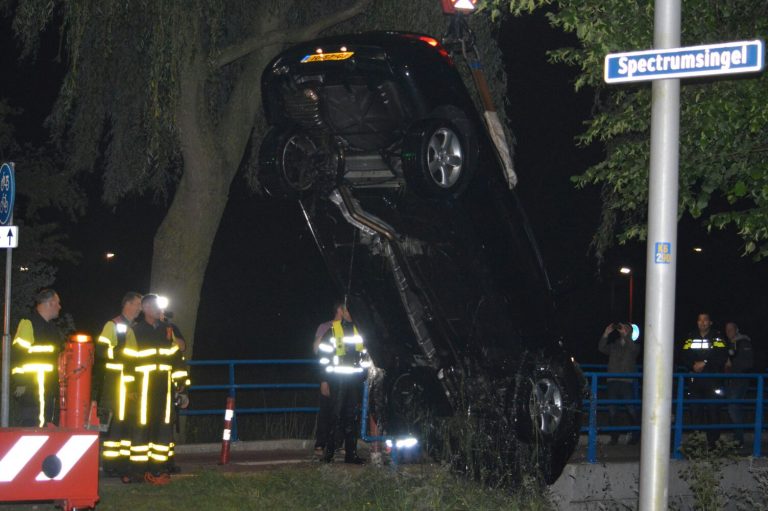 Bestuurder raakt met auto van vriend in de sloot Spectrumsingel Zoetermeer