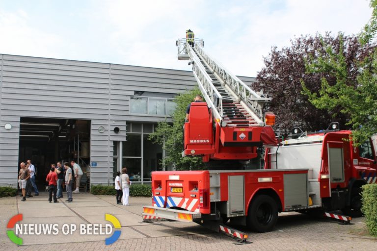 Rubber in brand na slijpwerkzaamheden Energieweg Zoeterwoude