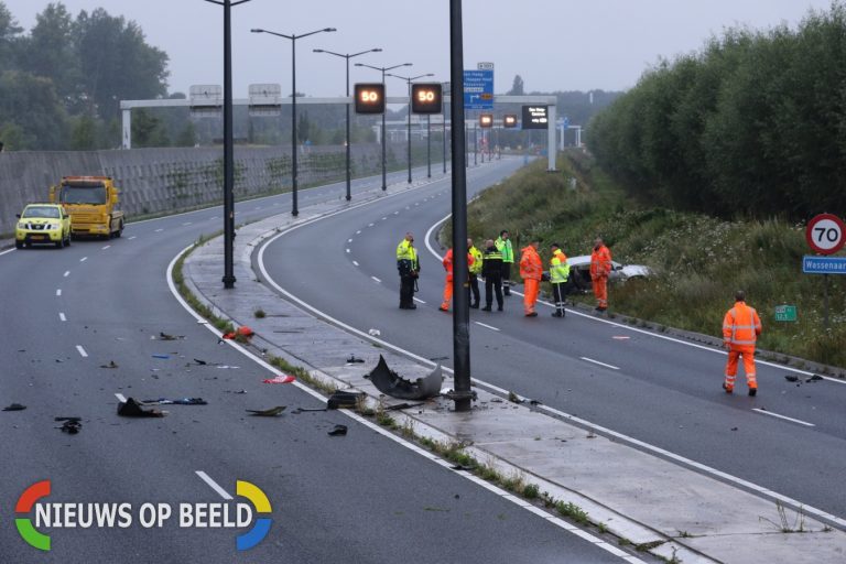 Auto doormidden bij eenzijdig ongeval N14 Wassenaar