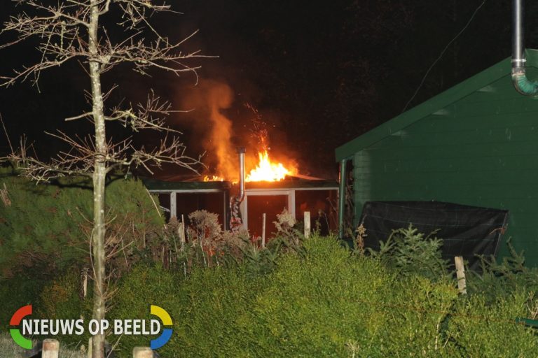 Uitslaande brand in tuinhuisje Oude Rijnsburgerweg Oegstgeest