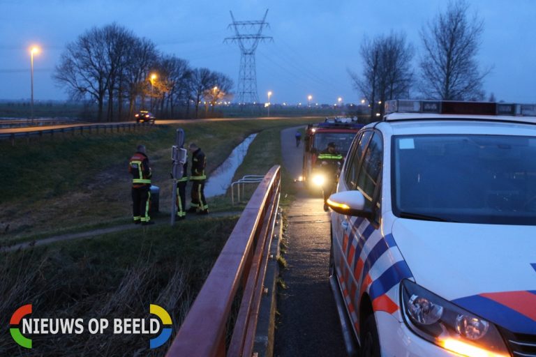 Brandweer blust brandende prullenbak Oude Spoorbaan Leiderdorp