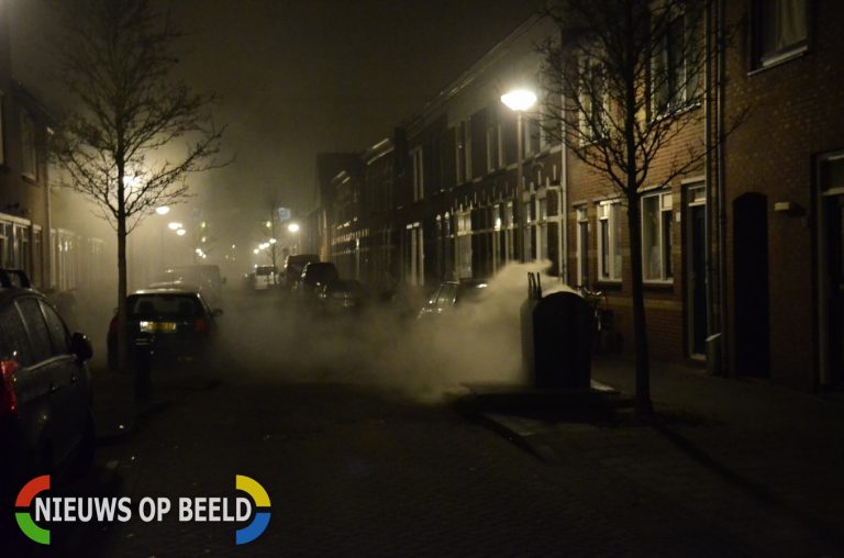 Ondergrondse container in brand P.C. Bothstraat Gouda