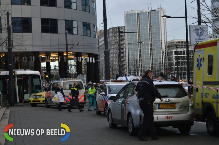 Gewonden bij aanrijding tussen 2 trams Poortstraat Rotterdam
