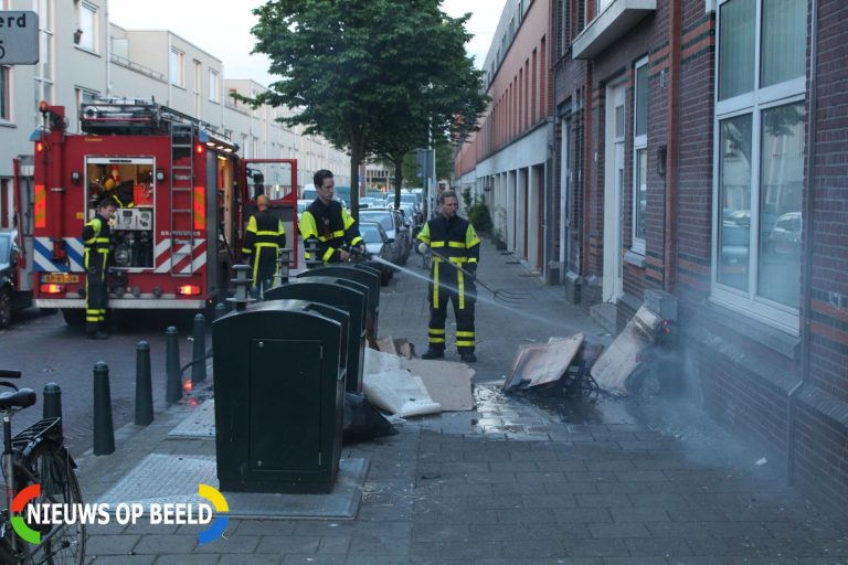 Brandweer bedreigd tijdens blussen van buitenbrand Delftselaan Den Haag