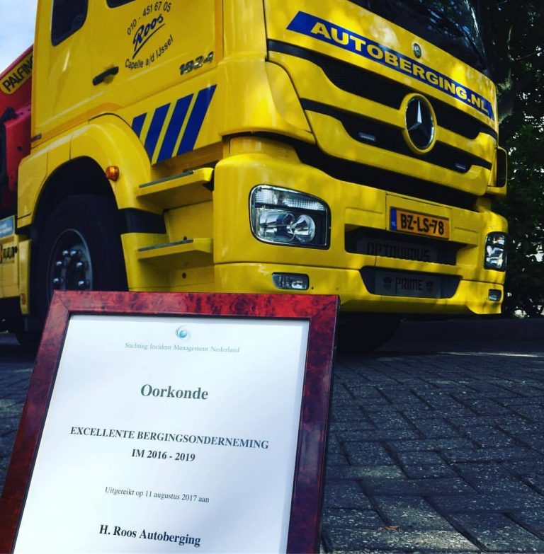 Berger H.Roos ontvangt onderscheiding van stichting Incident Management