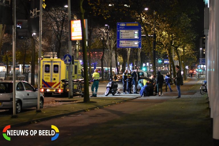 Brommerrijder gewond na aanrijding met auto Westblaak Rotterdam
