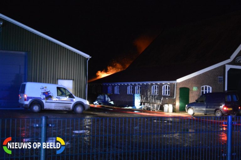 Grote brand in schuur bij boerderij Ramshilseweg Zuidland