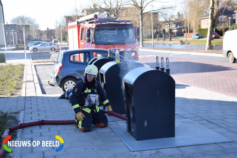 Papiercontainer weer in brand gestoken Dunantsingel Gouda