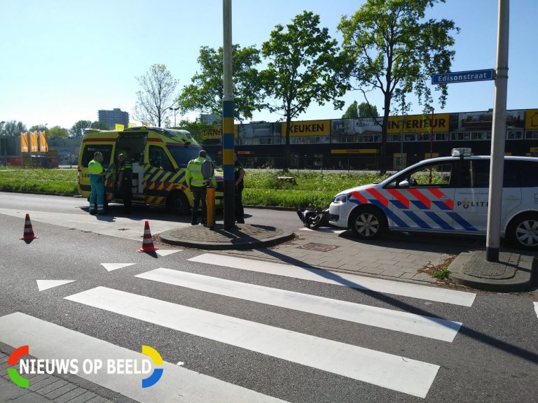 Achtervolging eindigd met ongeval op rotonde Edisonstraat Zoetermeer