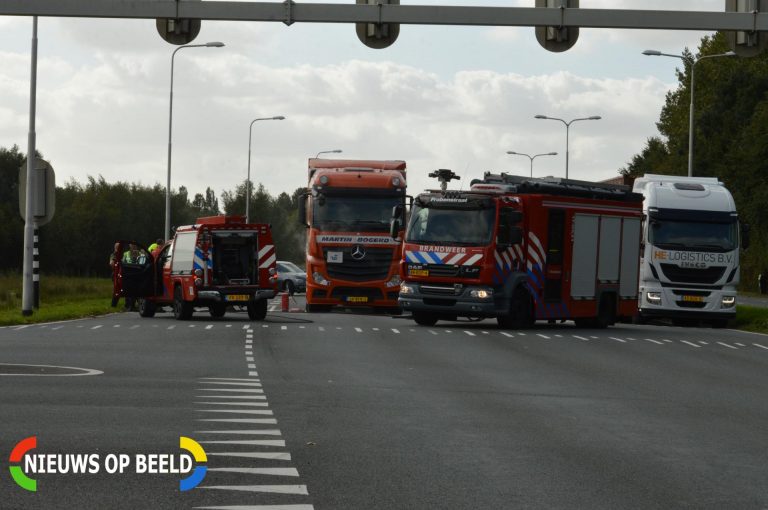 Vrachtwagen in brand Ankie Verbeek-Ohrlaan Rotterdam