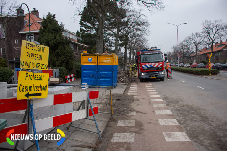 Gaslek tijdens werkzaamheden Parkweg Voorburg