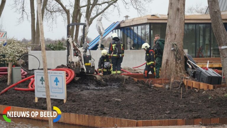 Gasleiding geraakt tijdens werkzaamheden in de tuin Platteweg Reeuwijk