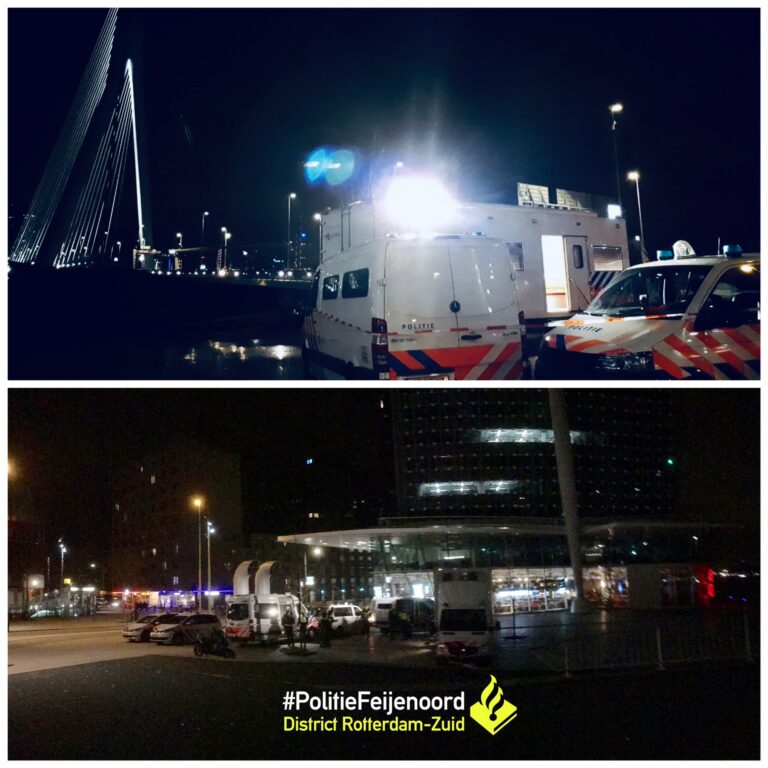 Politie verricht 28 aanhoudingen bij alcoholcontrole Erasmusbrug Rotterdam
