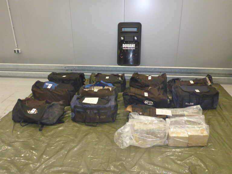 16 sporttassen vol met cocaïne aangetroffen in Rotterdamse haven