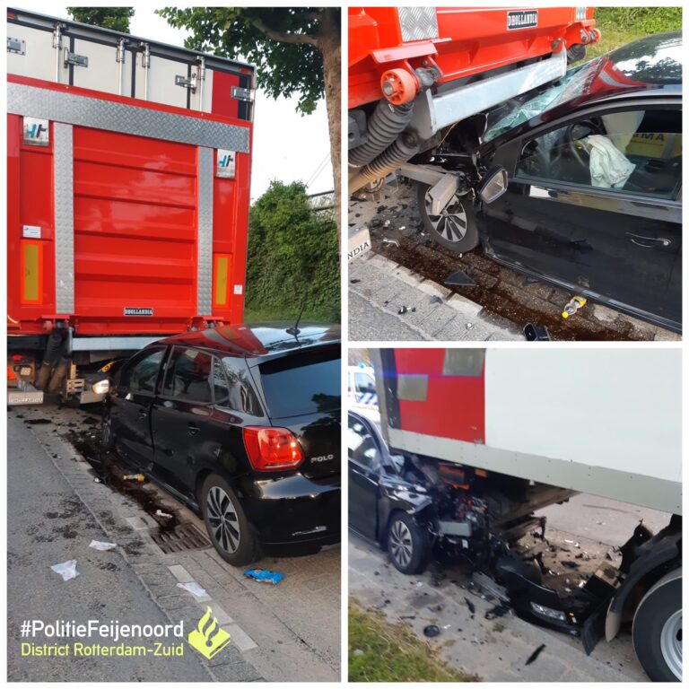Automobilist botst op vrachtwagen Olympiaweg Rotterdam