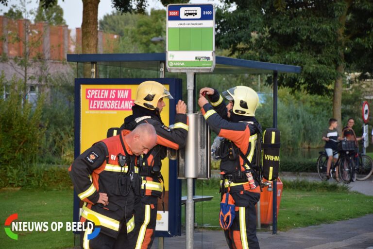 Kleine brand in haltepaal Willem Barentszlaan Gouda