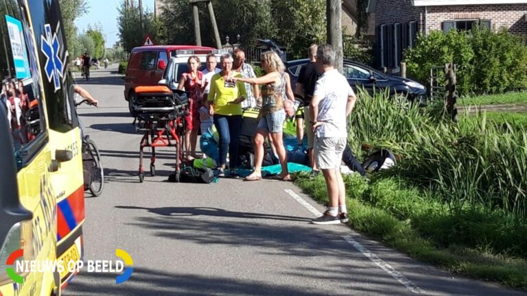 Gemotoriseerde bakfiets belandt in water bij uitwijkmanoeuvre Benedenberg Bergambacht