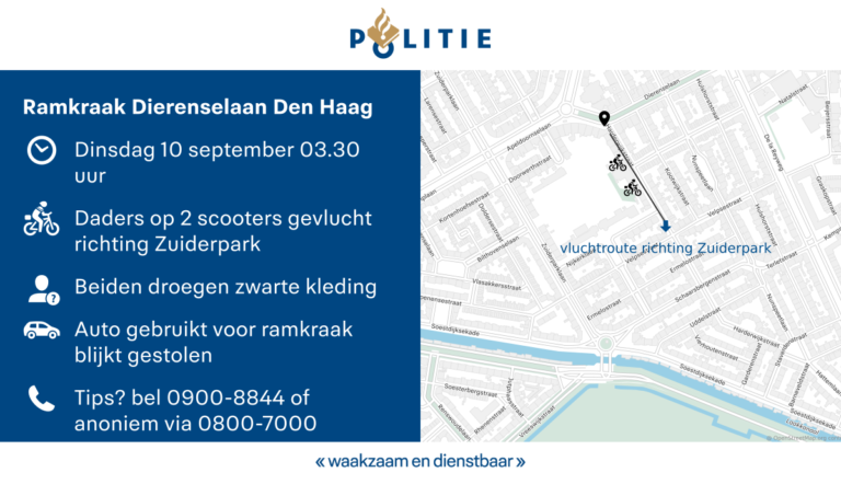 Getuigen gezocht van ramkraak op juwelier Den Haag