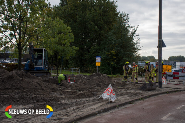 Gaslek ontstaan door graafwerkzaamheden in Delft