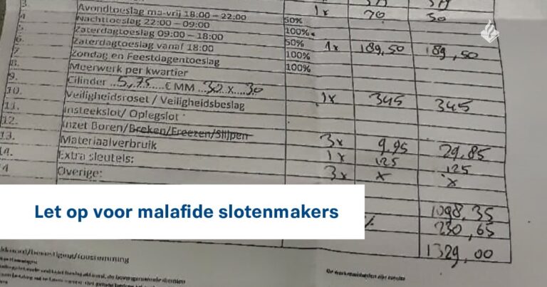 Politie Rotterdam waarschuwt voor malafide slotenmaker(s)