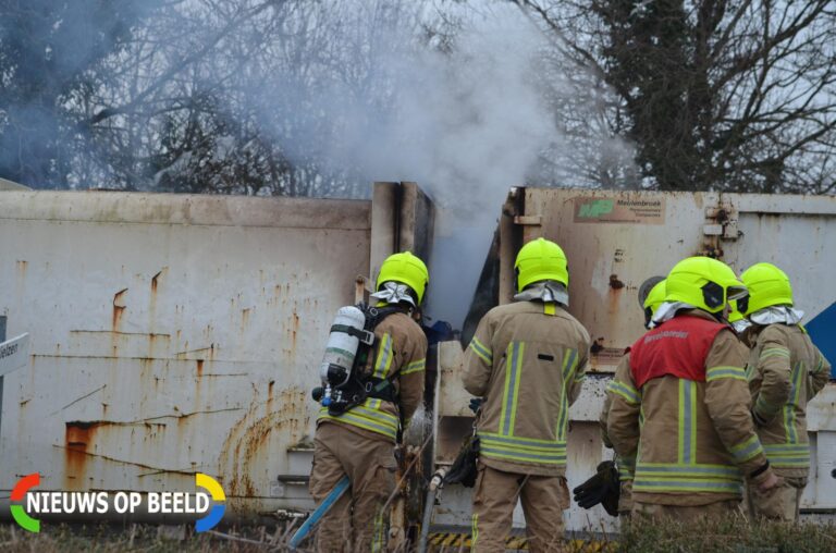 Brand in container bij afvalverwerker Bosland Bergschenhoek