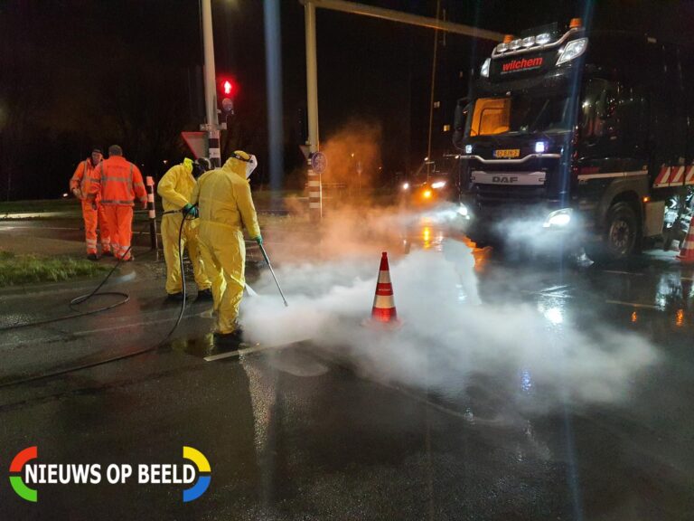 Groot vet spoor aangetroffen op Afrit Schiedamsedijk Vlaardingen