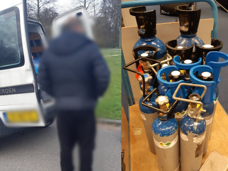 Aanhoudingen na overdracht gasflessen met lachgas in Reeuwijk