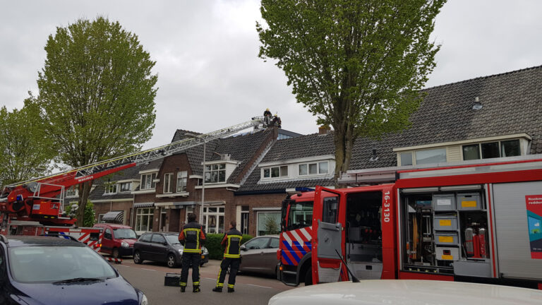 Brand in schoorsteen van woning Reigerstraat Gouda