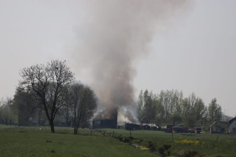 Grote brand in paardenstal in Bergambacht