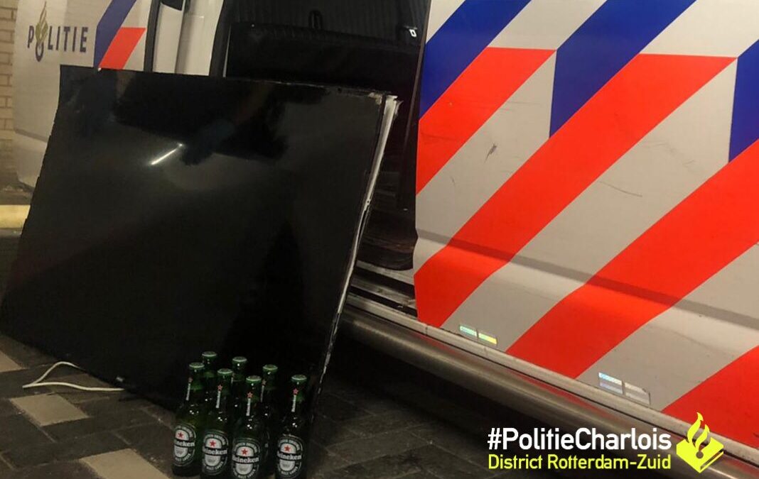 Inbreker gepakt met bier en flatscreen onder arm Oldegaarde Rotterdam