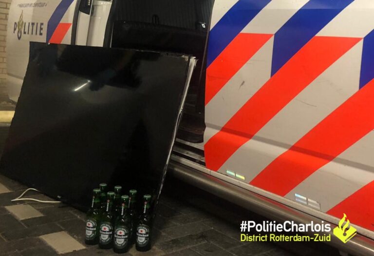 Inbreker gepakt met bier en flatscreen onder arm Oldegaarde Rotterdam