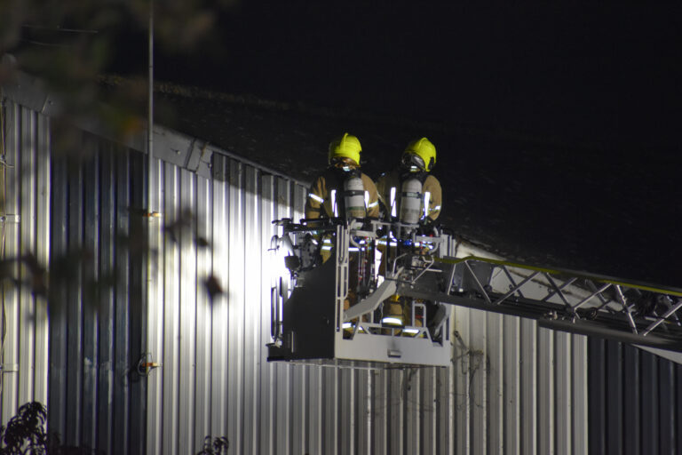 Buitenverlichting aan gevel in brand gevlogen Groendalseweg Bleiswijk