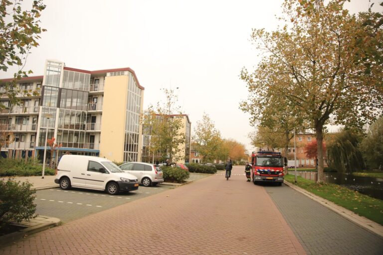 Brandweer verhelpt lekkage in flat aan Dunantsingel in Gouda