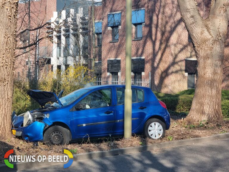 Auto rijdt tegen boom Burgemeester van Reenensingel Gouda