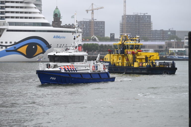Watertaxi overvaren door Spido Erasmusbrug Rotterdam