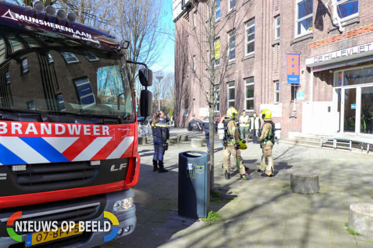 Brand in meterkast van voormalig technische school Hillevliet Rotterdam