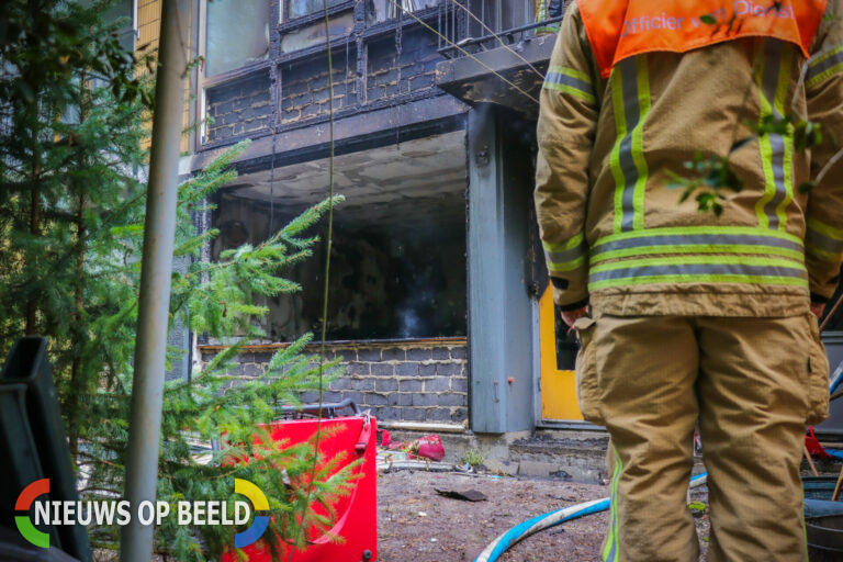 Woning compleet verwoest door brand na explosie Lodijk Rotterdam