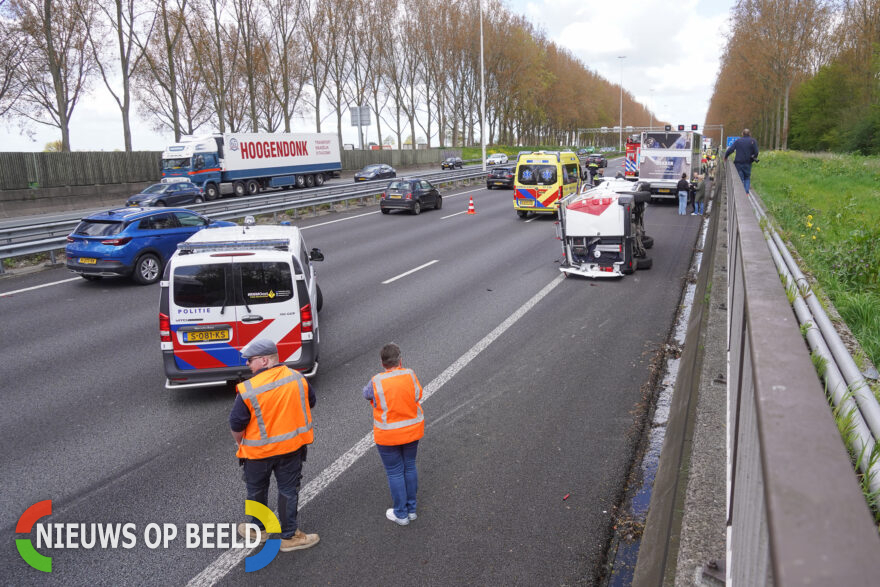 Forse file op A20 door ongeval ter hoogte van Nieuwerkerk aan den