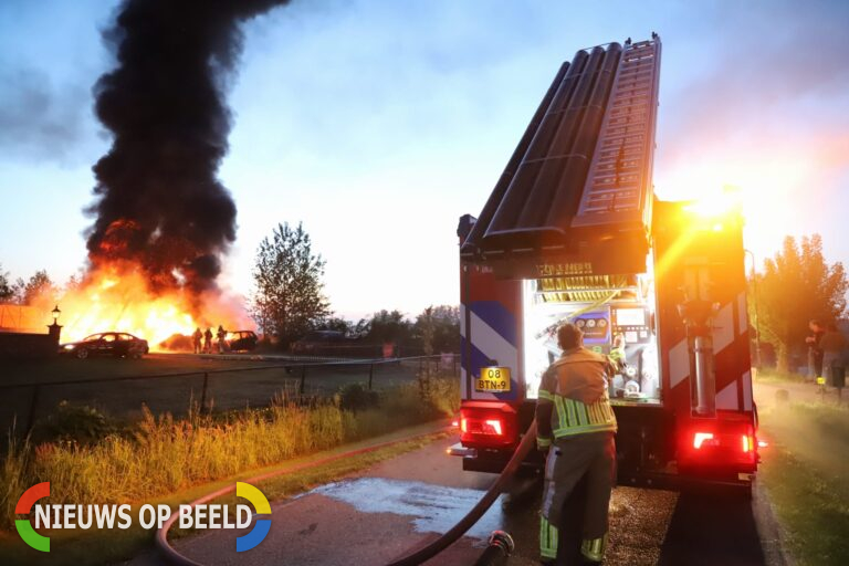 Trekkers gaan verloren bij grote brand Hoenkoopse Buurtweg Haastrecht