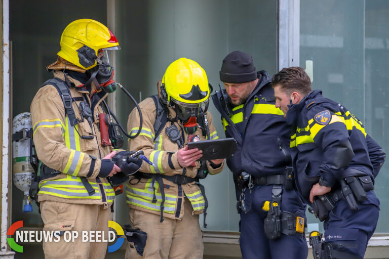 Oud drugslab ontdekt in leegstaande telecomwinkel Katendrechtse Lagedijk Rotterdam