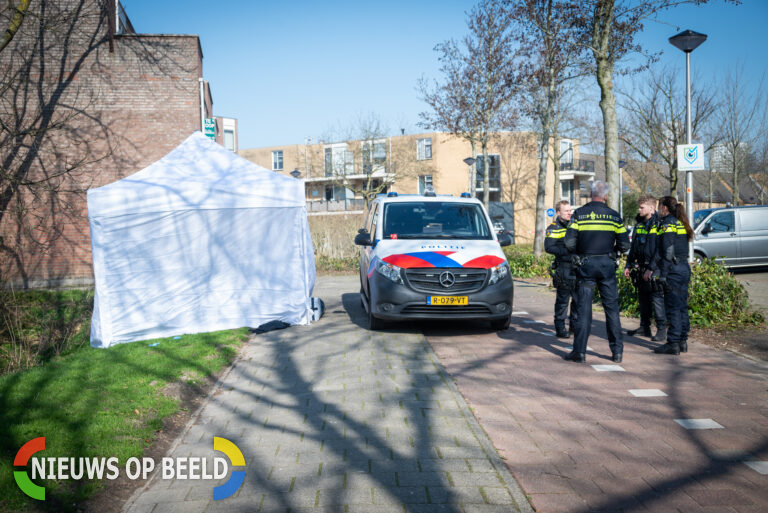 Politie doet onderzoek na aantreffen van lichaam in sloot Veerman Spijkenisse