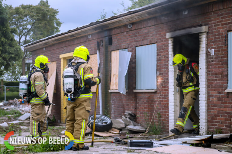 Opnieuw felle brand in sloopwoningen Wielewaal Rotterdam